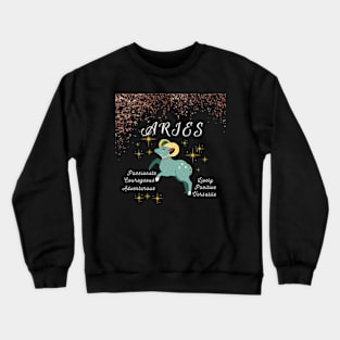 Aries ♈🐏 Zodiac Sign Astrology Tshirt Design Crewneck Sweatshirt